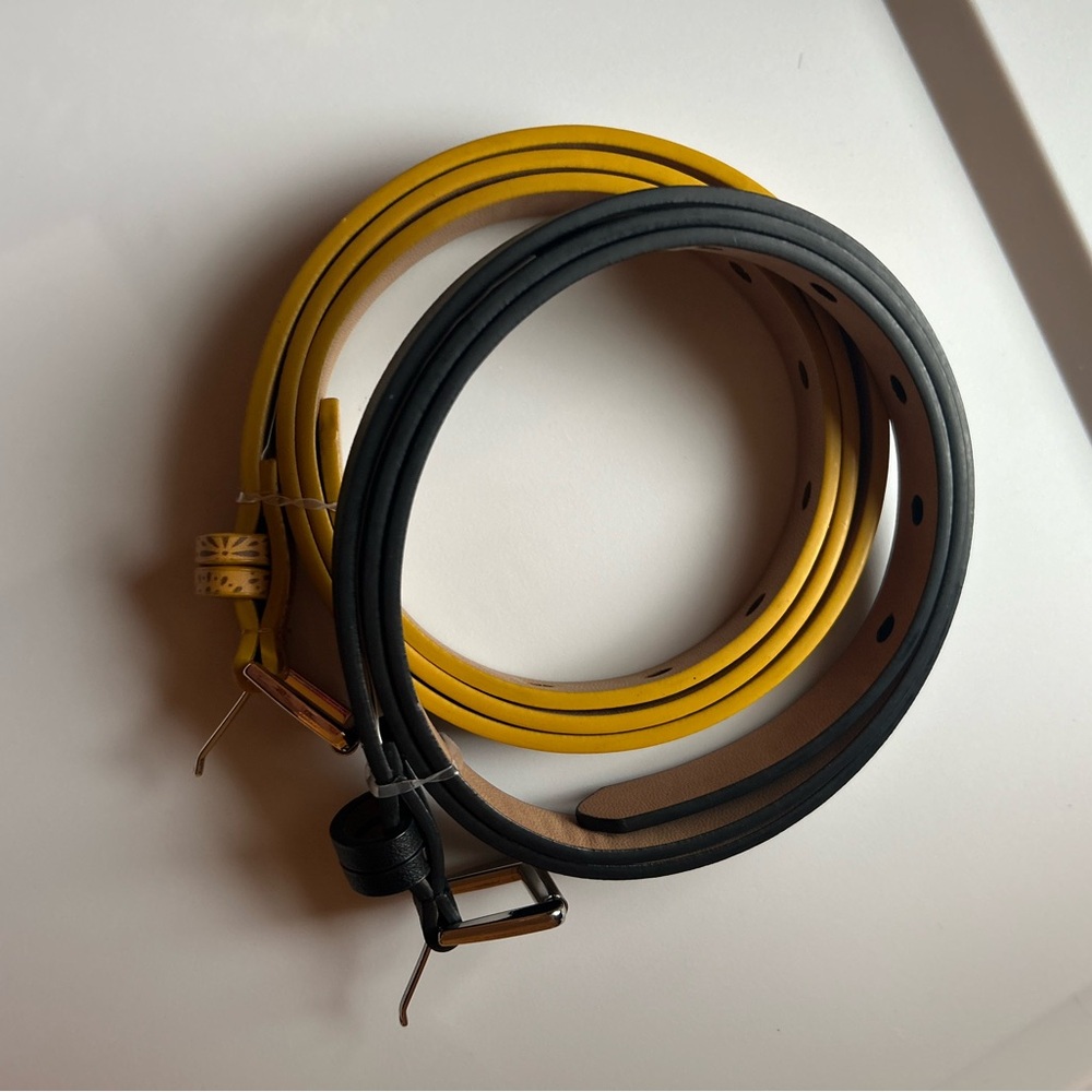 NWT Lauren Conrad Yellow and Black Leather Belts